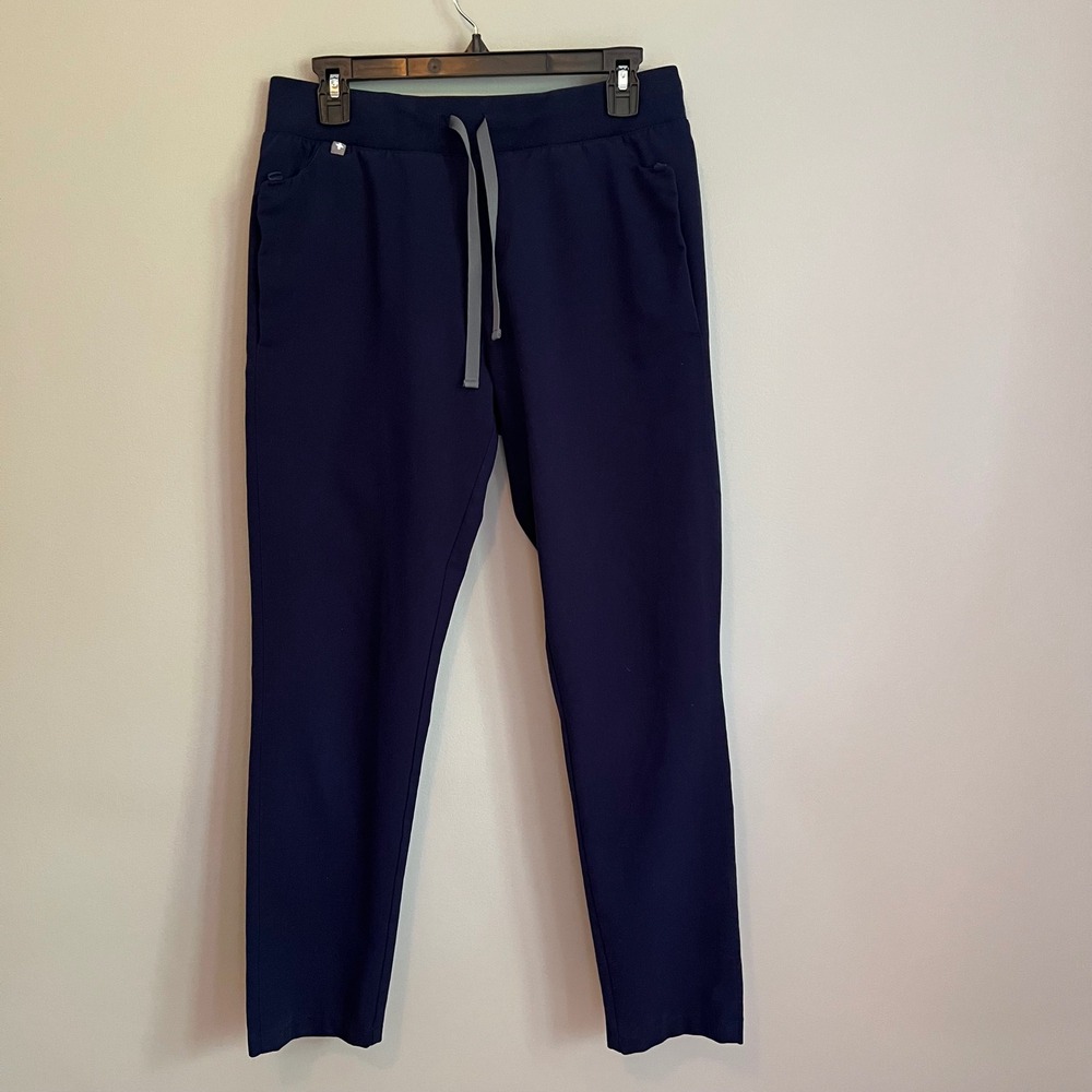 FIGS Castelar Navy Blue Scrub Pants Women Small Drawstring Snap Picket Medical